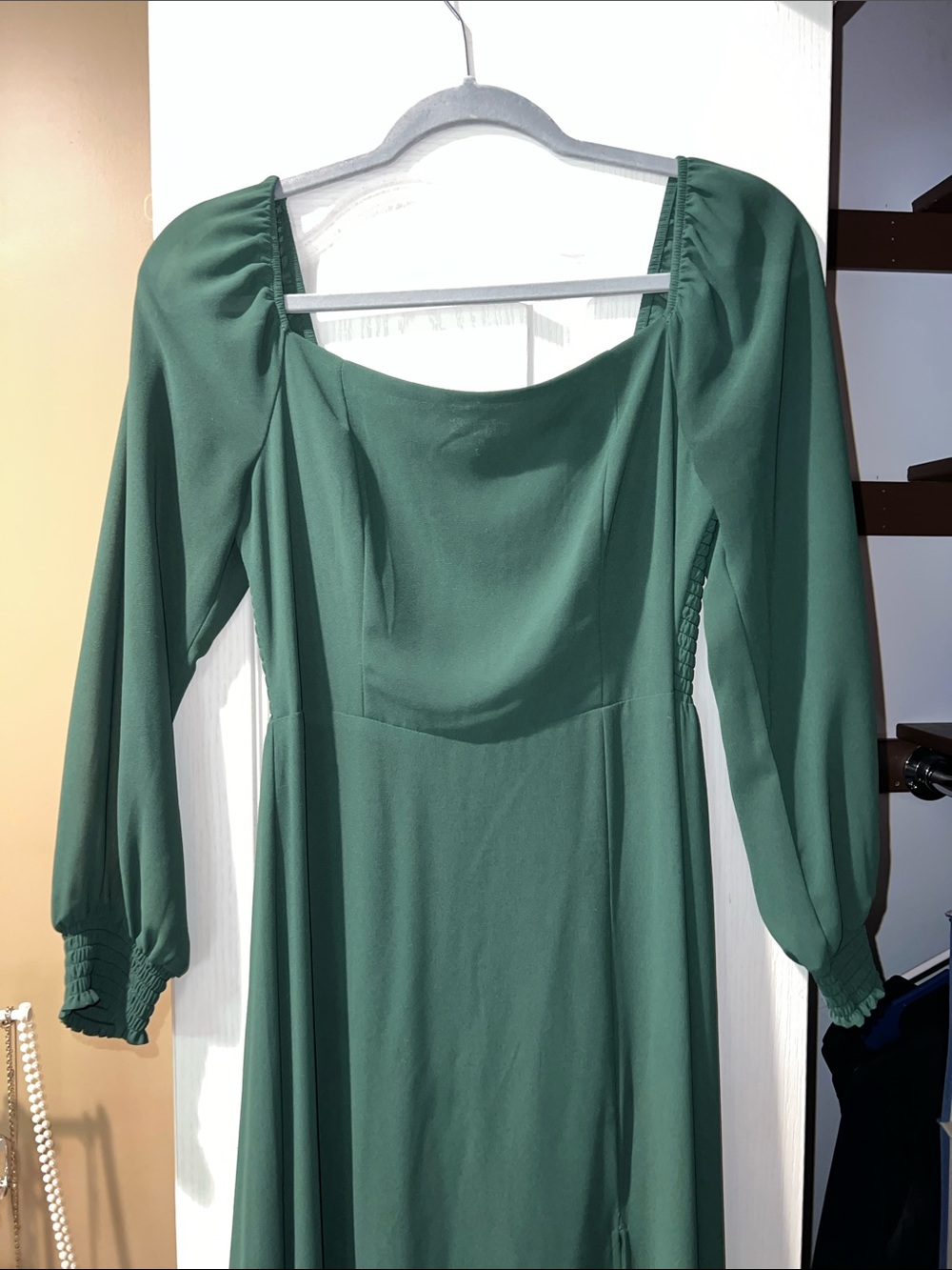Baltic Born Emerald Green Long Sleeve Square Neck Dress